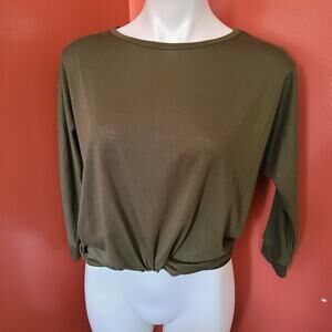 wishful park olive green short top